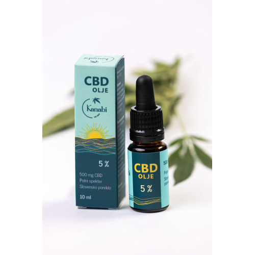 Kanabi CBD ulje 5%, 10 ml, puni spektar Kanabi CBD ulje 5%, 10 ml, puni spektar