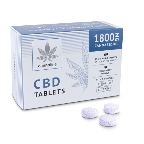 CBD tablete za žvakanje Cannaline s B-kompleksom, 1800 mg CBD-a