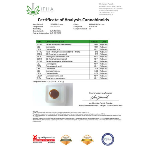 10 % CBD ulje Kanabi, puni spektar, 5 ml