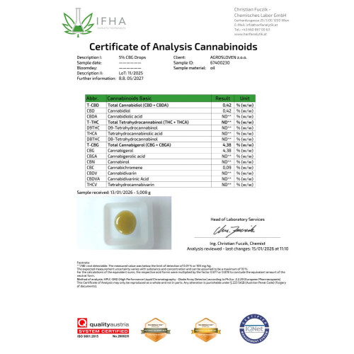 5 % CBG ulje Kanabi, puni spektar, 10 ml